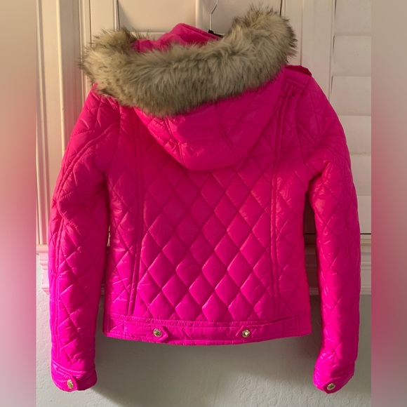 Juicy Couture Moto style hooded faux fur quilted jacket 
Excellent condition - Picture 2 of 7